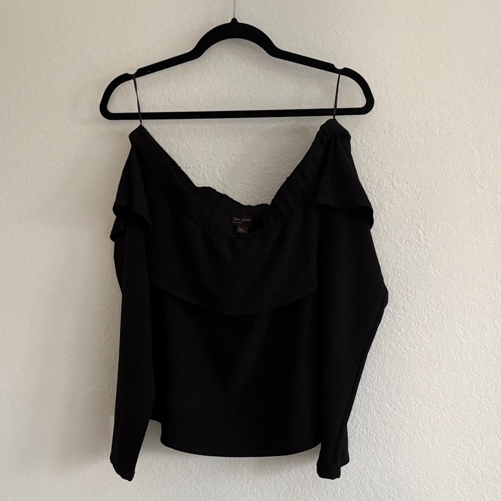 Free Press Black Off-Shoulder Blouse
